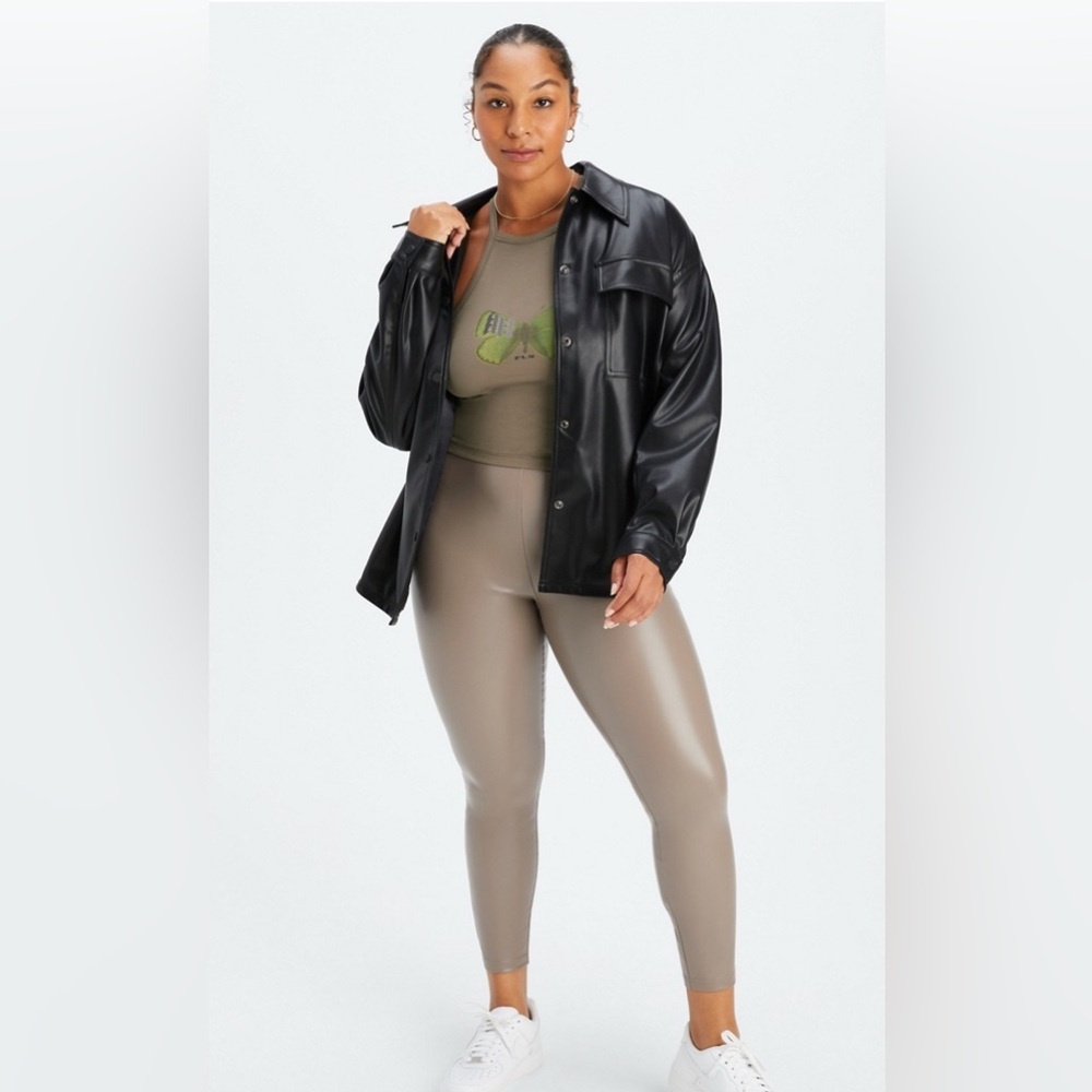 Fabletics vegan leather pull on leggings